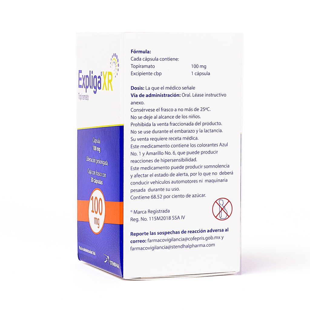 EXPLIGA XR 100 mg 30 CAPSULAS